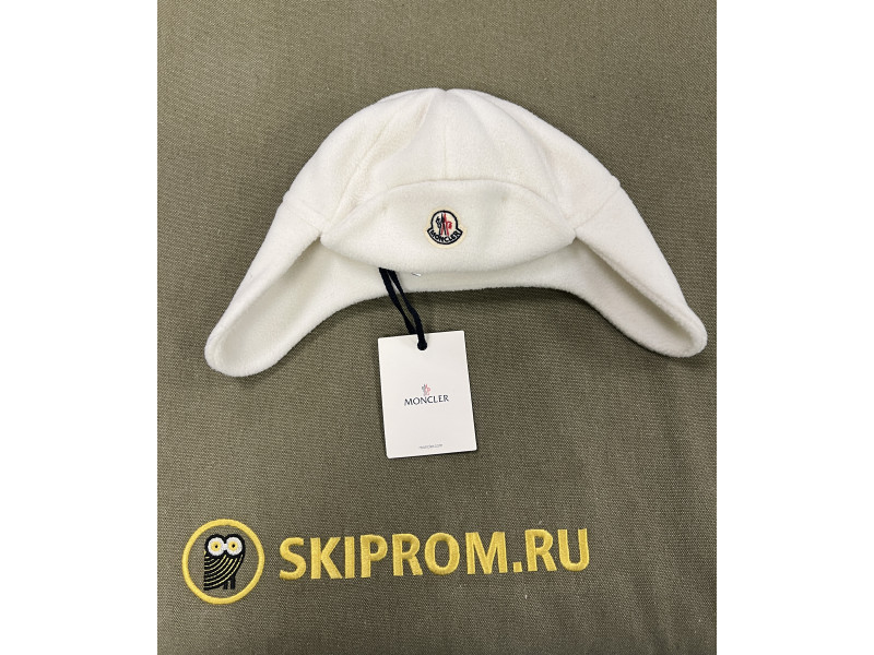 MONCLER  Шапка детская  флисовая белая